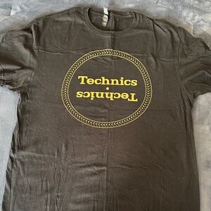 Technics Charcoal Tee with Gold Emblem